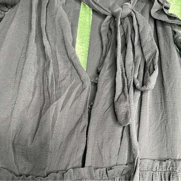 FREE PEOPLE YOU AND I FRILL MINI DRESS Sz 12 - Picture 6 of 10